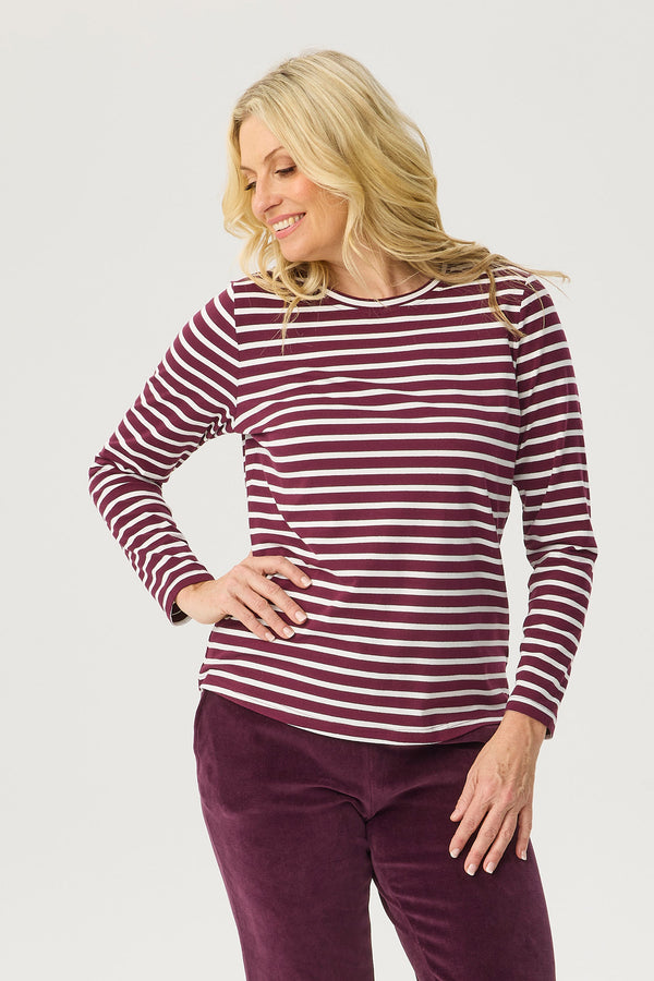 SHERRY STRIPE L/SLV TOP
