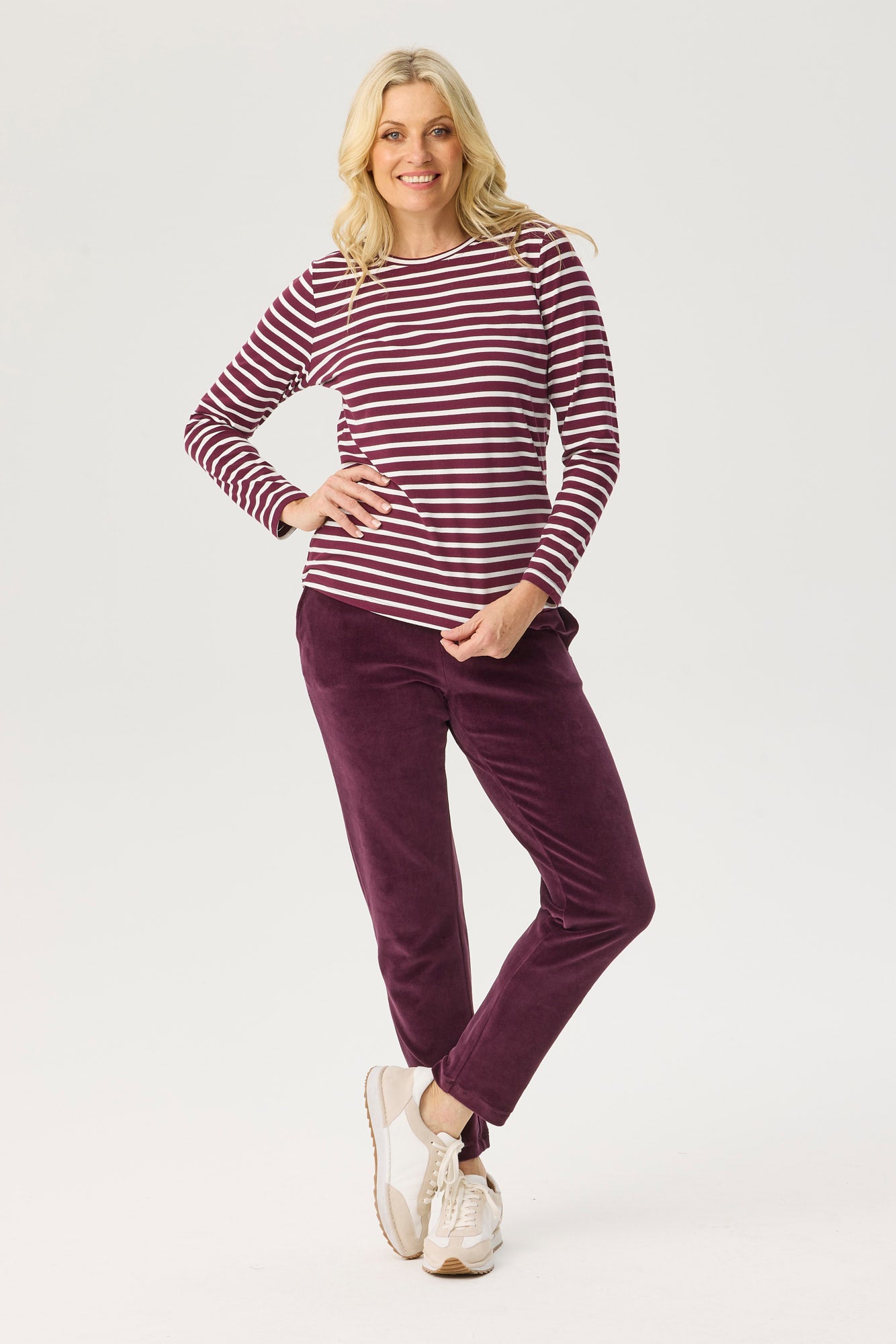 SHERRY STRIPE L/SLV TOP