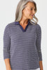 Popcorn Stripe 3/4 Sleeve Polo