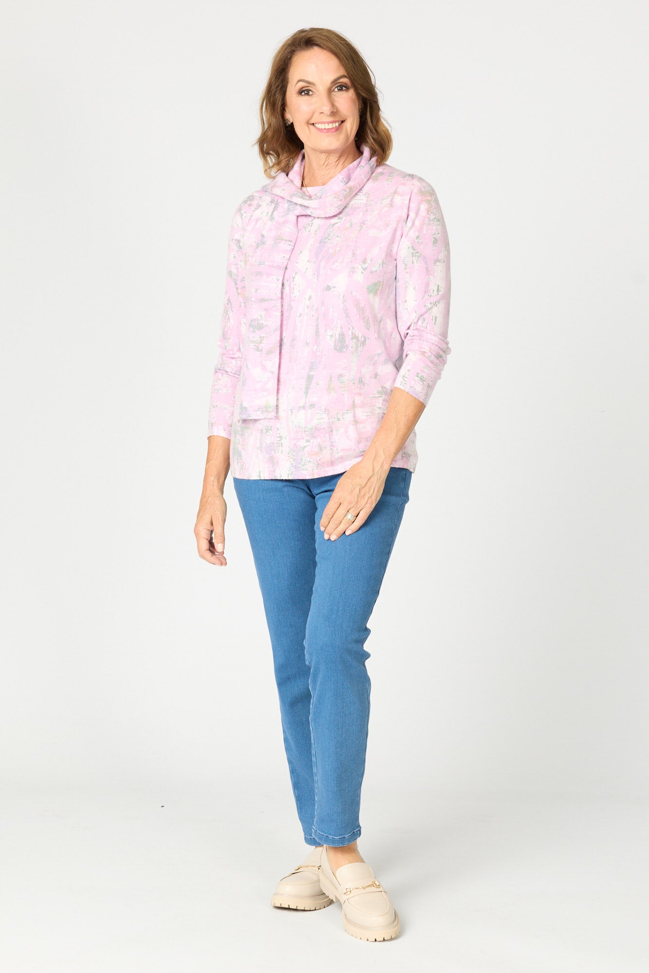 JACINTA L/SLV PRINT SWEATER
