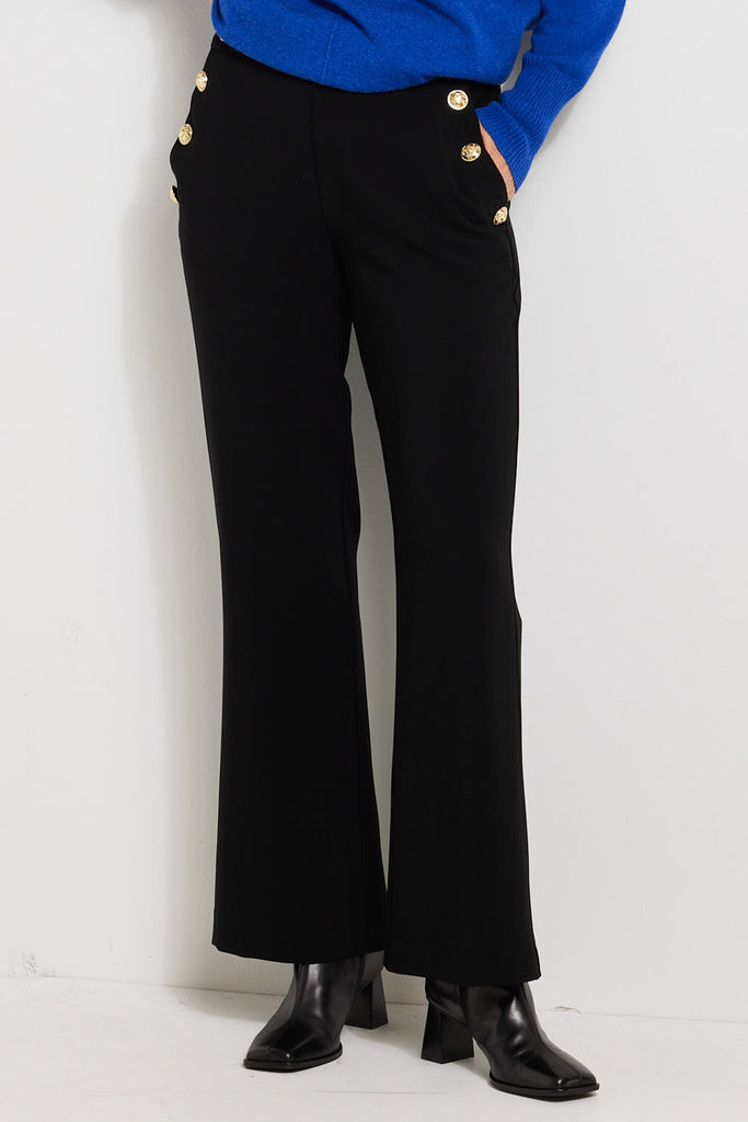 MARA BUTTON WIDE LEG LONG PANT