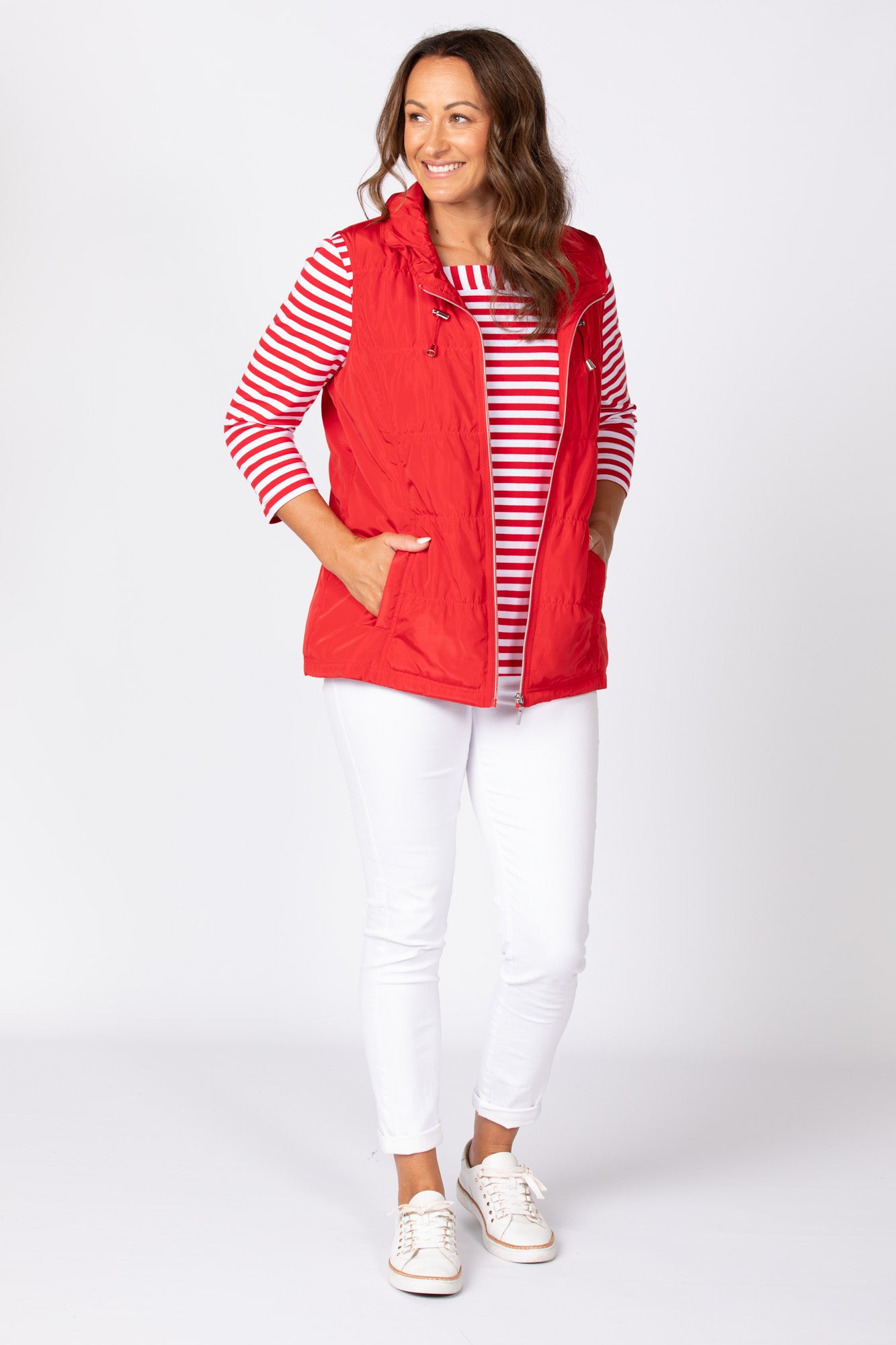 LAKESHORE ZIP UP RUCHED VEST