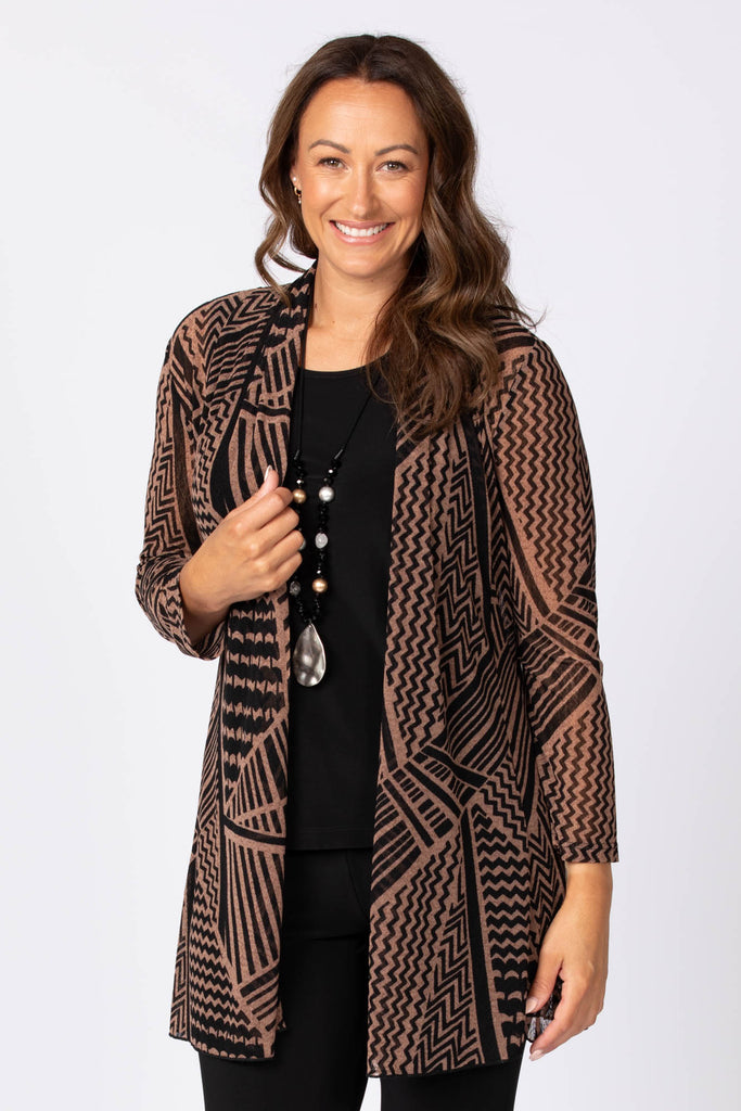 NAOMI PRINTED MESH CARDIGAN