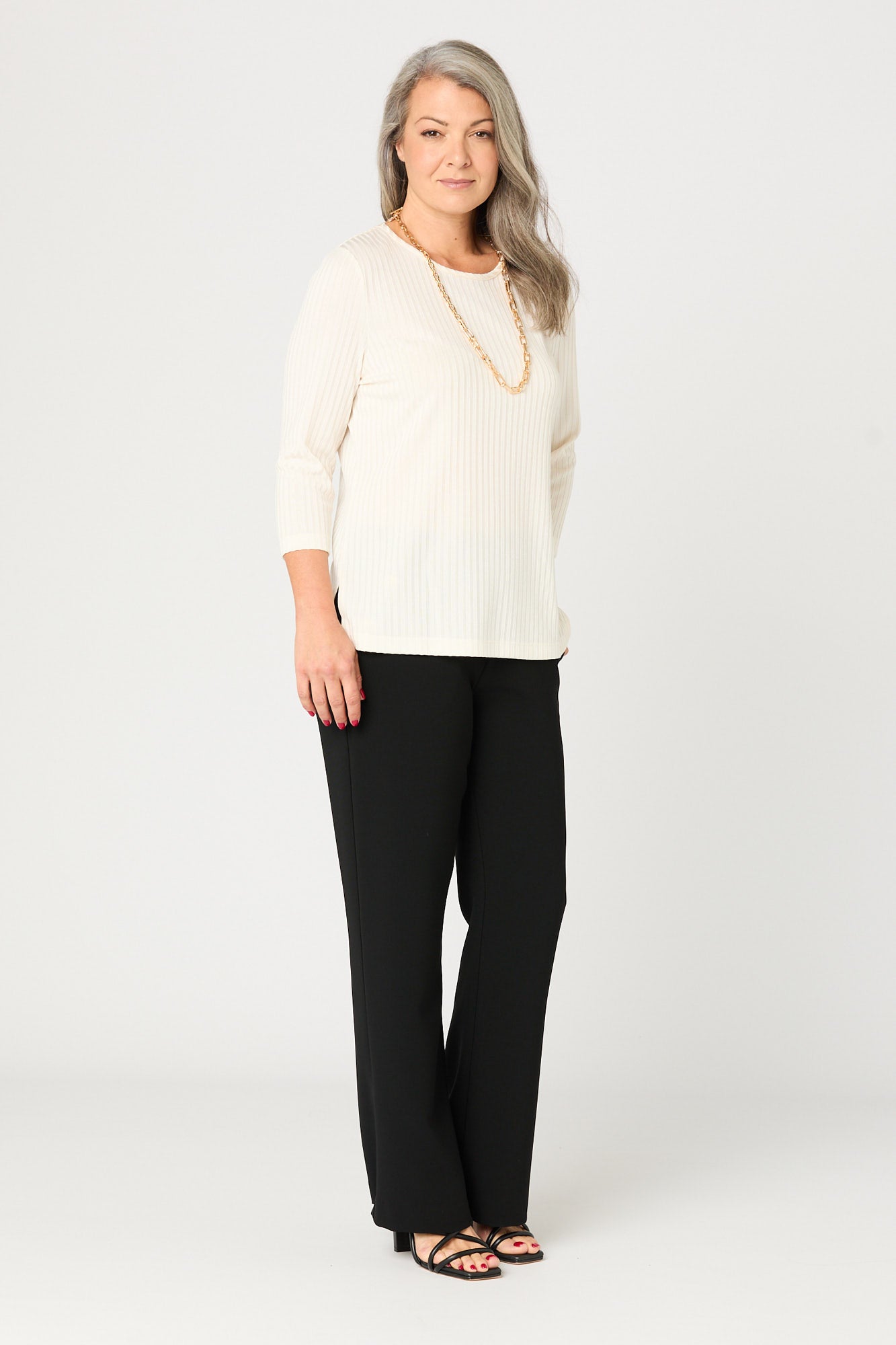 GIBNEY RIB 3/4 SLEEVE TOP