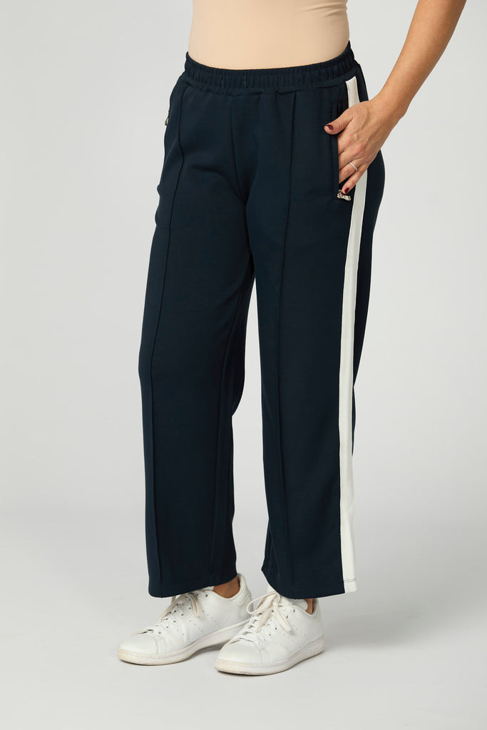 Zen Crop Side Stripe Wide Pants
