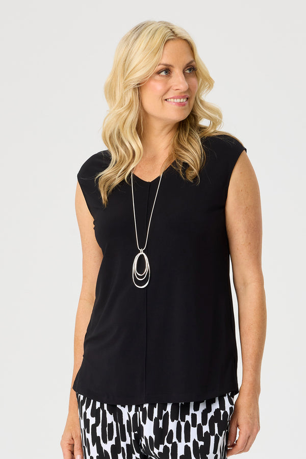 HUSH NADIA V NECK SLEEVELESS TOP