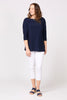 HUSH 3/4 SLV SQUARE NECK TOP