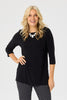 HUSH 3/4 SLV SQUARE NECK TOP