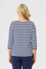 ESCAPE STRIPE 3/4 SLV BUTTON TOP