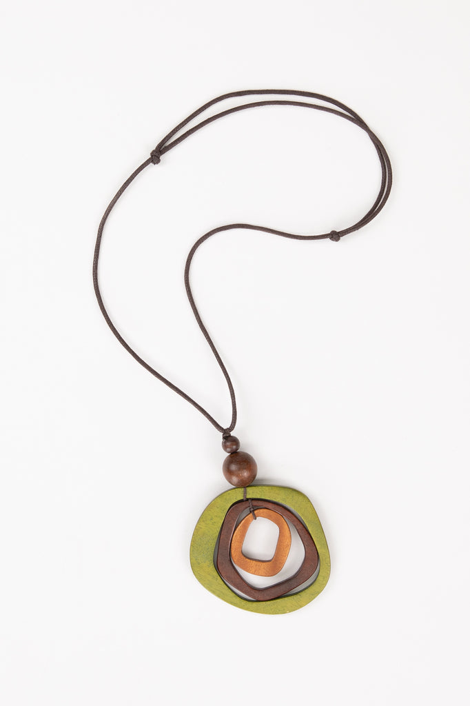 IRA ABSTRACT WOOD PENDANT