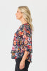 Helene Flounce Layered 3/4 Sleeve Top