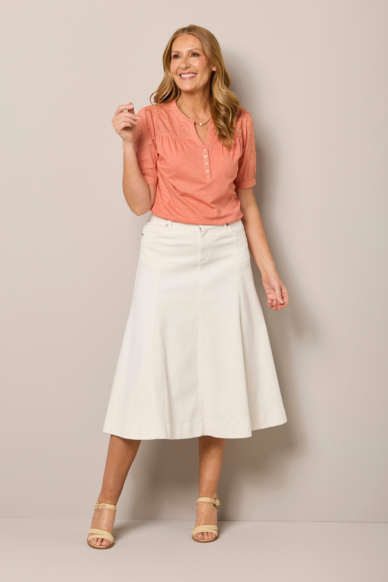 Gored Denim Skirt
