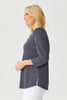 GLAM BOAT NECK 3/4 SLV TOP