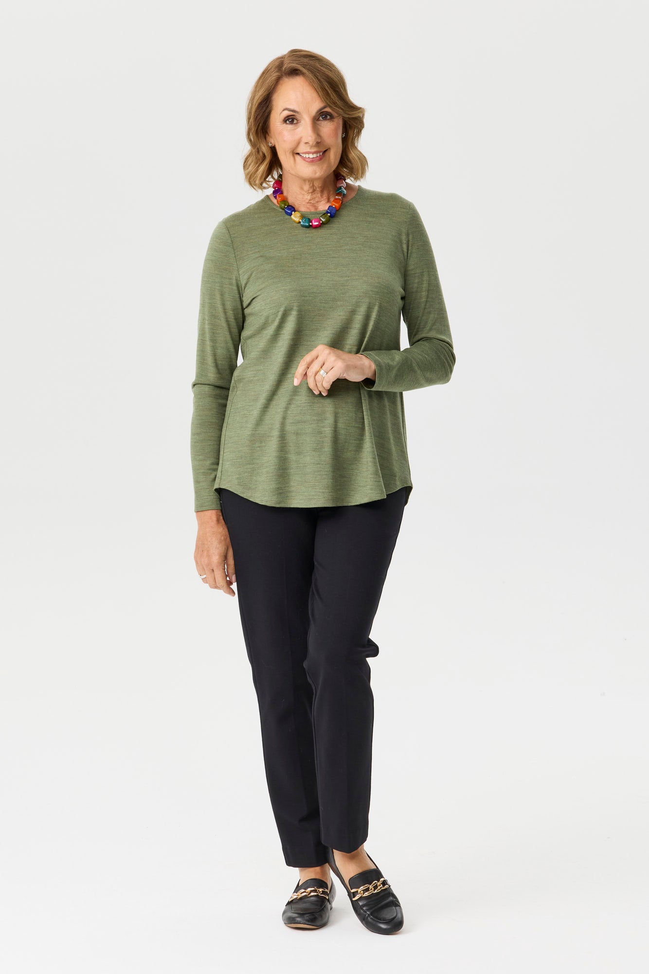 Hedrena Pleat Back Long Sleeve Top