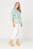 FLEUR V NECK 3/4 SLV PRINT TOP