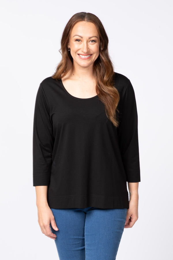 RECREATION SCOOP NECK 3/4 SLV TOP