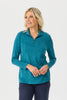 Hedrena Zip Polo Long Sleeve Top