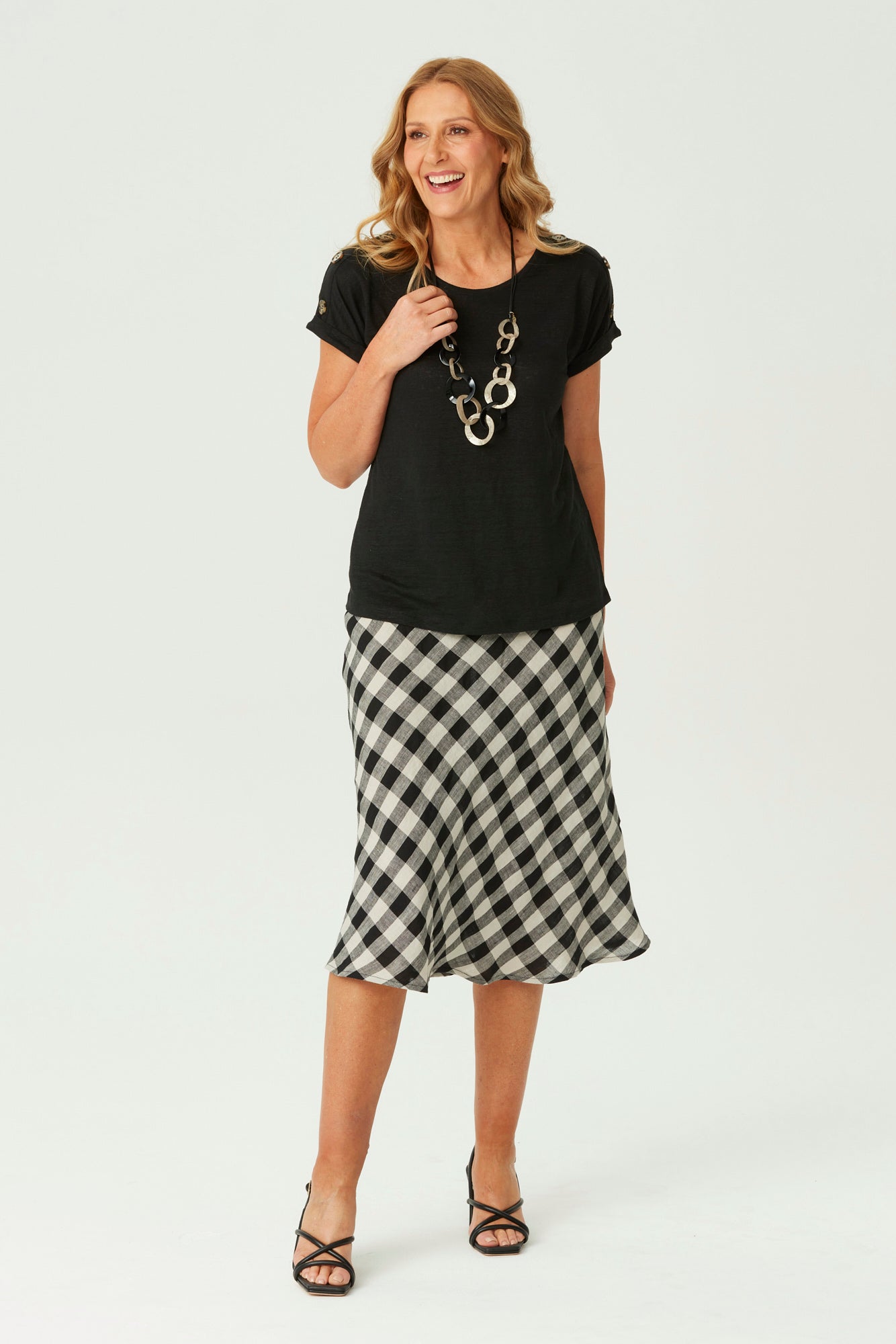 ROSSDALE CHECK PULL ON SKIRT