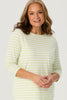PAIGE STRIPE 3/4 SLEEVE TOP