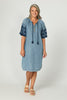 Layla Denim Embroidered Dress