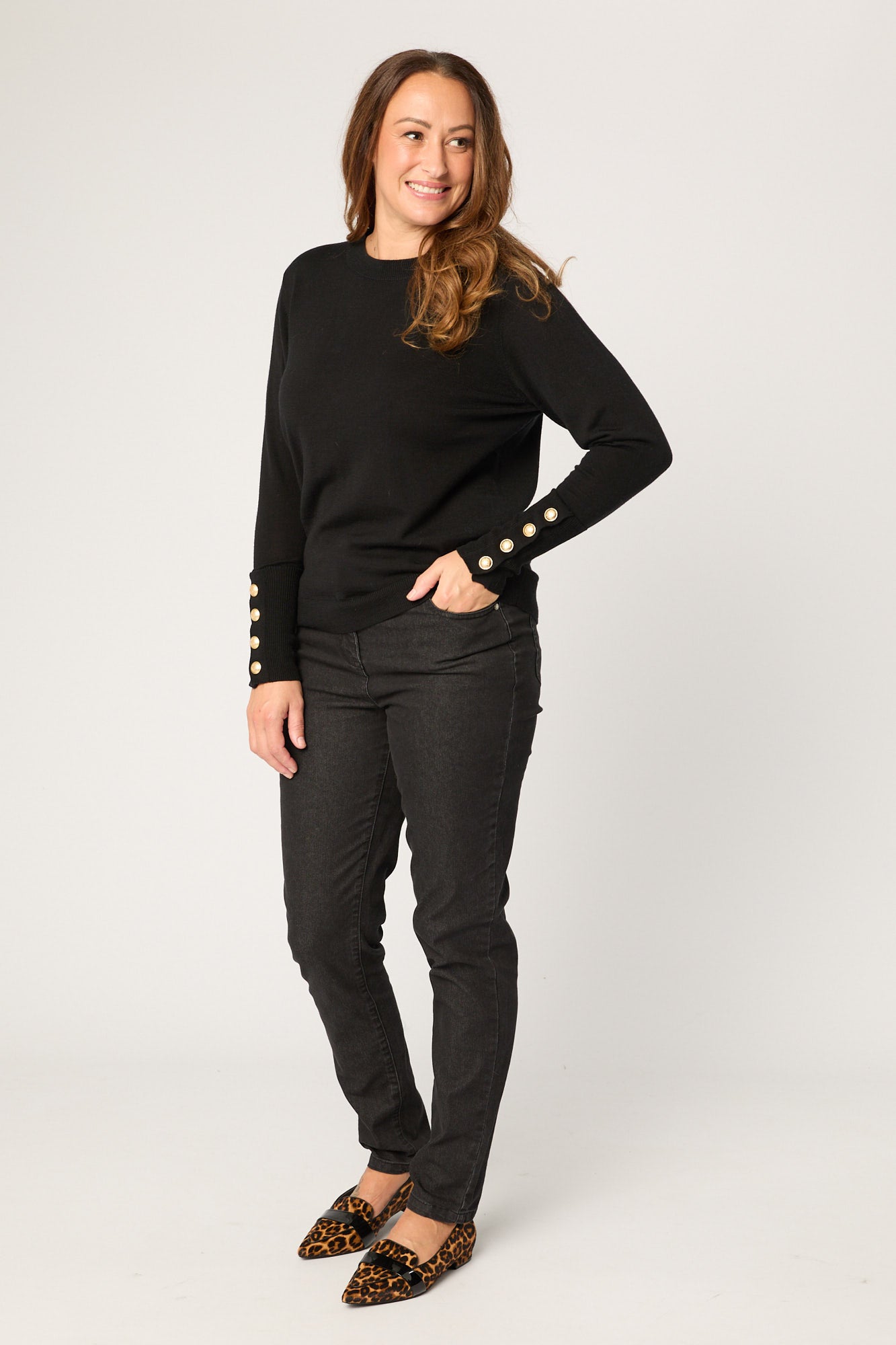POTTS POINT BUTTON SLEEVE SWEATER
