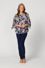 Helene Flounce Layered 3/4 Sleeve Top