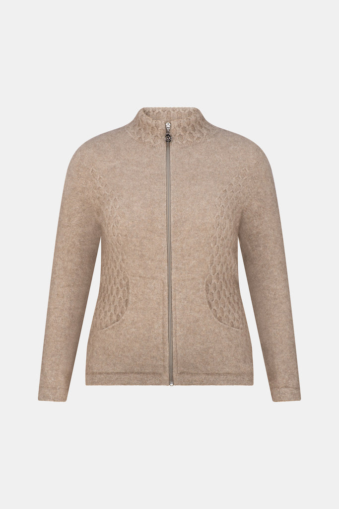 Possum Honeycomb Zip Up Cardigan