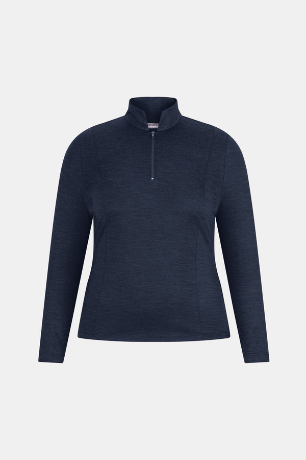 Hedrena Zip Polo Long Sleeve Top