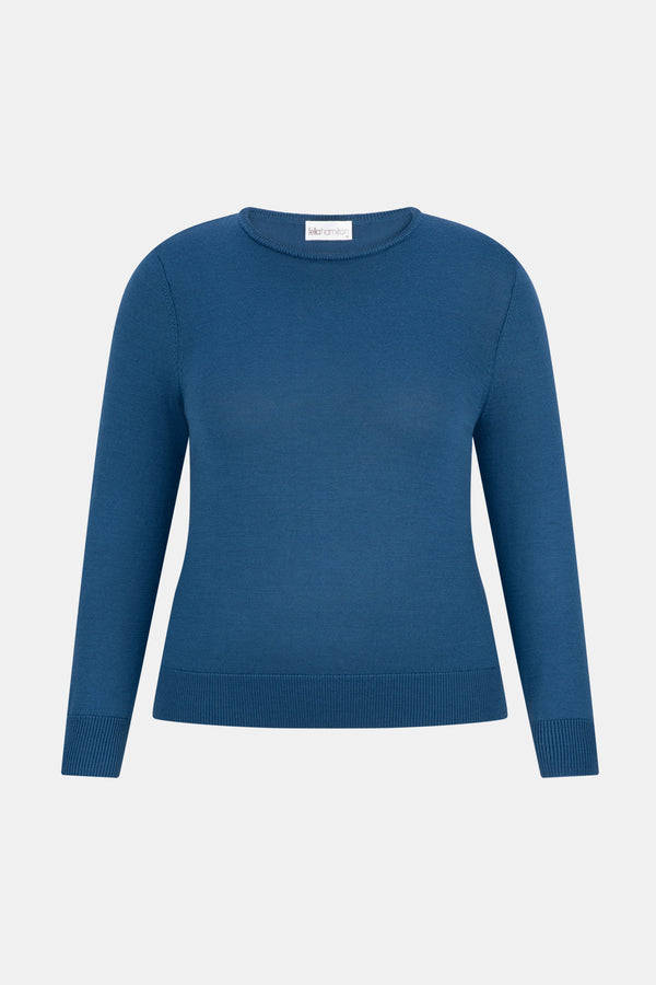 MELANIE MERINO WOOL CREW NK SWEATER