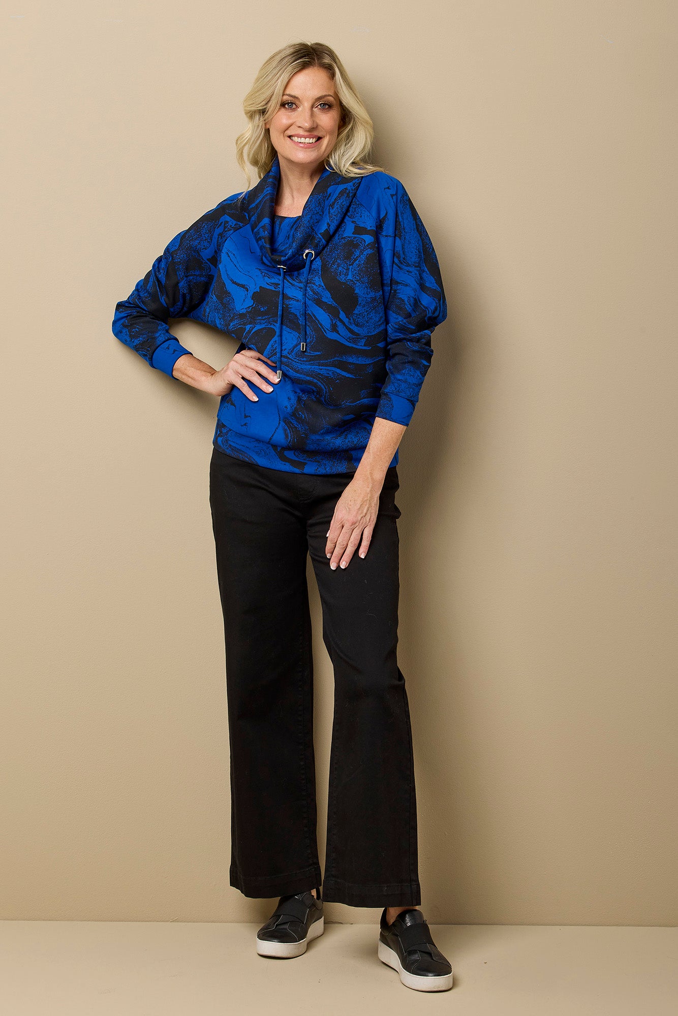 Linx Cowl Neck Long Sleeve Top