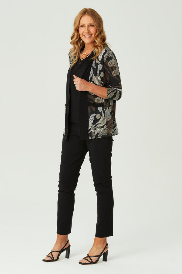 ANUSKA EDGE TO EDGE PRINT CARDIGAN