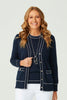 PEGGY CONTRAST STITCH L/SLV CARDI