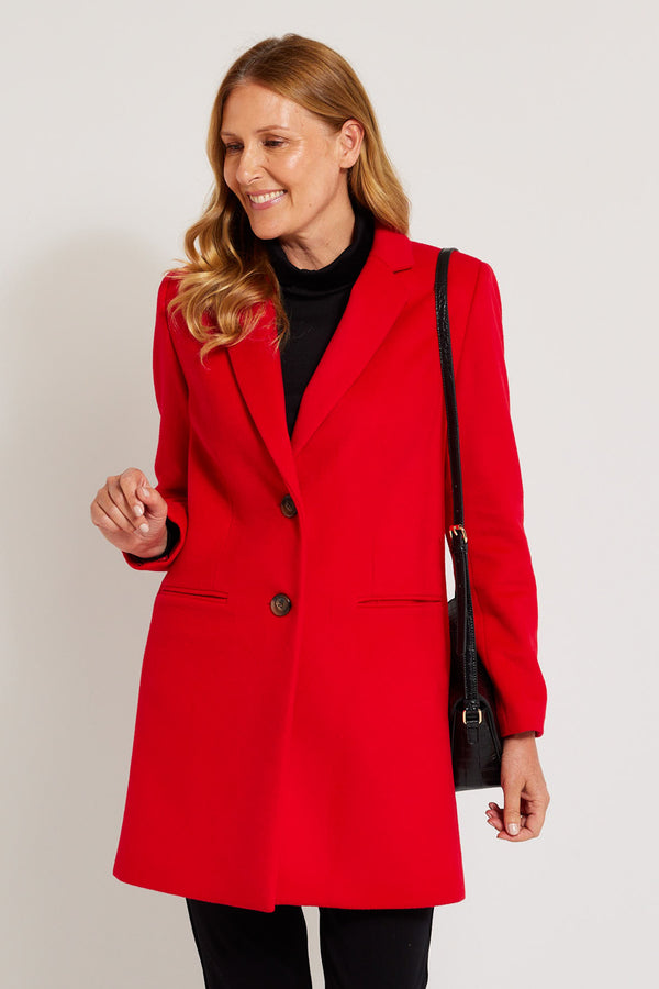 ZARINA MID LENGTH REVERE COAT