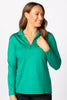 HEDRENA ZIP POLO LONG SLEEVE TOP