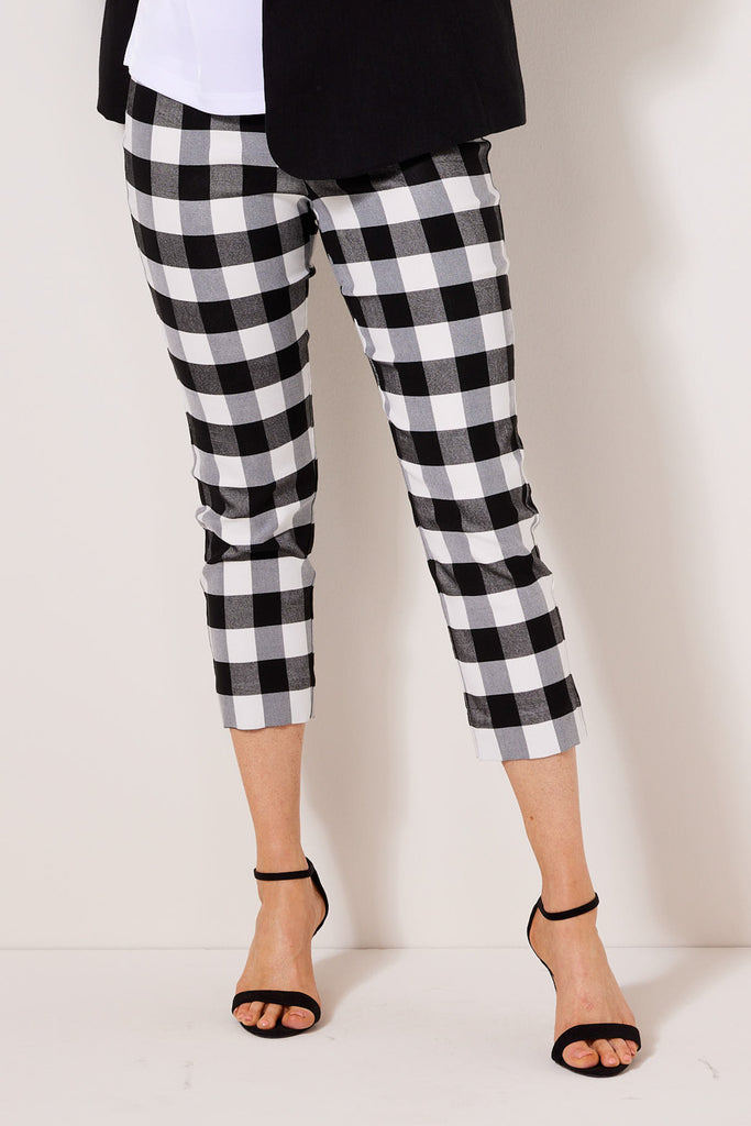 BENTON CHECK 7/8 STRETCH PANT