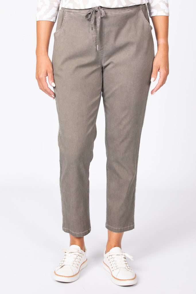 EZRA EMBELLISHED TIE FRONT PANT