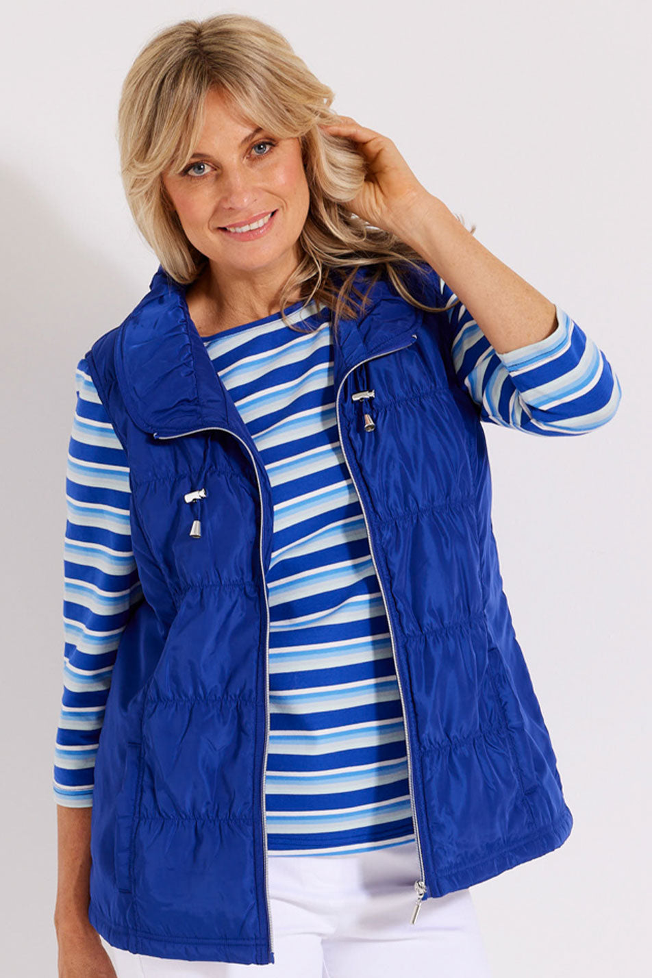 LAKESHORE ZIP UP RUCHED VEST