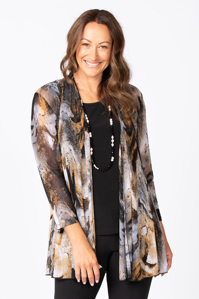 NAOMI PRINTED MESH CARDIGAN