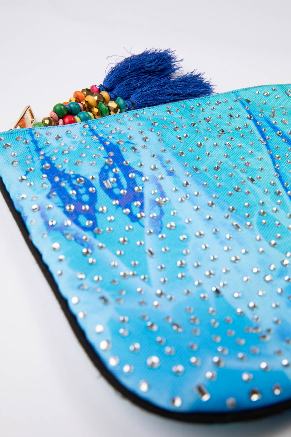 Shop Lago Beaded Clutch Bag in Blue Turquoise Fella Hamilton