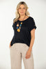 LIA LUXTON S/SLV BUTTON DETAIL TOP